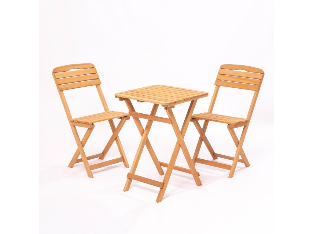 Garden table and 2 chairs set 50x72x50