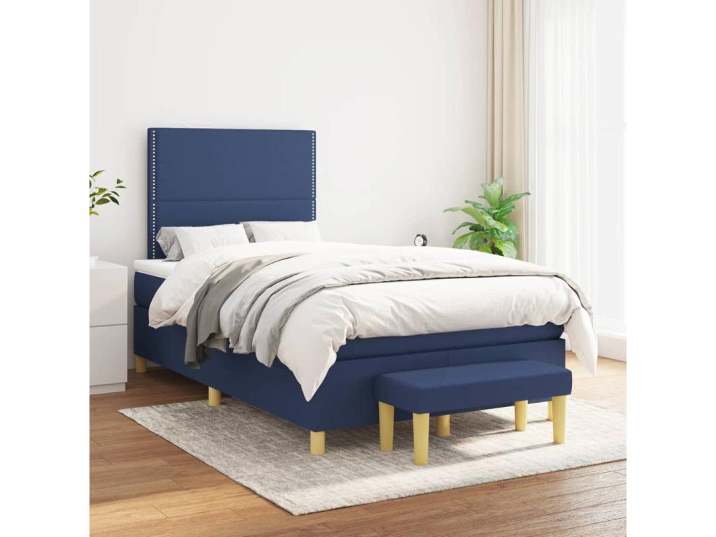 Meublita bed base with blue 120x190 fabric mattress
