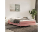 Pink velvet bed frame without mattress, 140x190 cm
