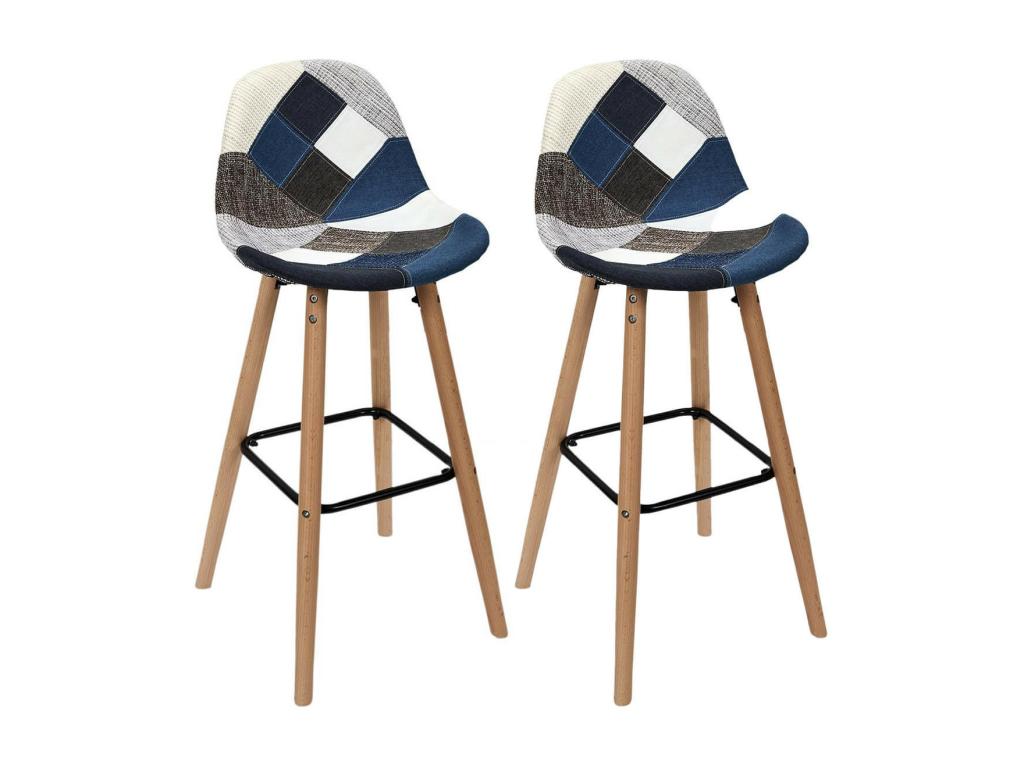 Meublita - Set of 2 Meublita stools, blue and grey