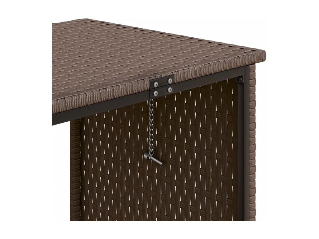 Brown garden sofa with table and L-shaped cushions