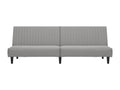 Light grey velvet 2-seater sofa bed