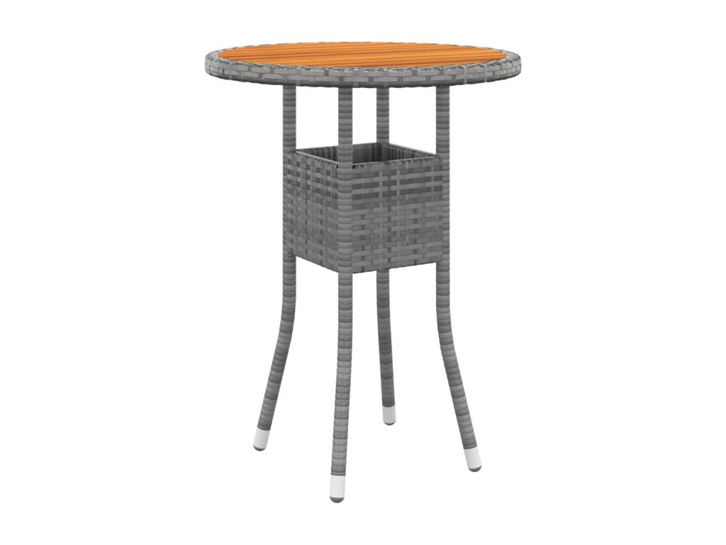 3-piece garden dining set, grey woven resin