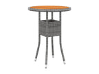 3-piece garden dining set, grey woven resin