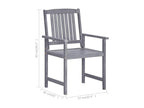 Meublita 4-Piece Solid Wood Garden Chairs, Grey