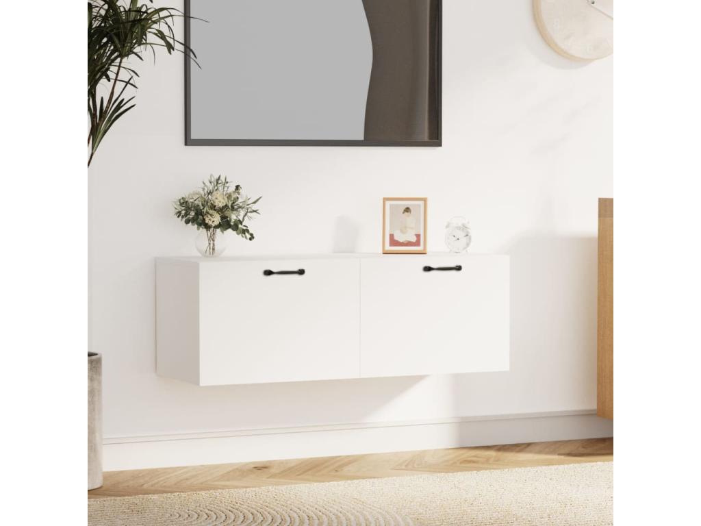 White wall cabinet 100x36.5x35 cm Engineered wood