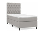 Meublita bed base with light grey 90x200 mattress, fabric