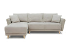 Meublita 3-4 seater reversible corner sofa bed - Beige fabric - Storage compartment - W 244 x D 158 x H 95 cm