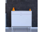 Aktif White Linen Cabinet 90x32.5x88 cm Meublita