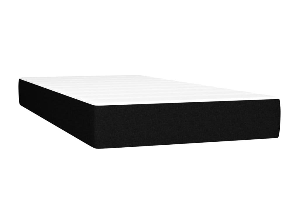 Upholstered bed base with mattress, black, 100x200 cm, fabric