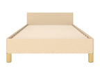 Cream bed frame without mattress, 80x200 cm, fabric