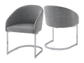 Set of 2 cantilever chairs in grey bouclé fabric