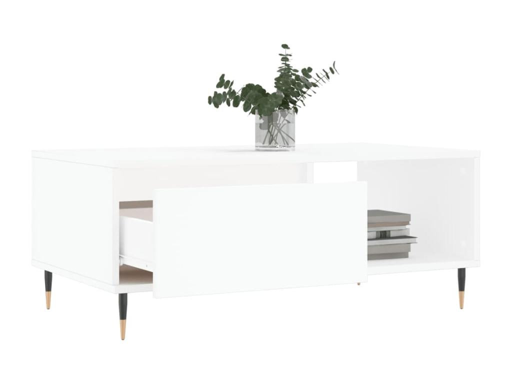 Coffee table, white, 90x50x36.5 cm, engineered wood