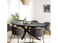 Vertchez - Dining table 220x110cm with black stone-effect top