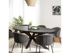 Vertchez - Dining table 220x110cm with black stone-effect top