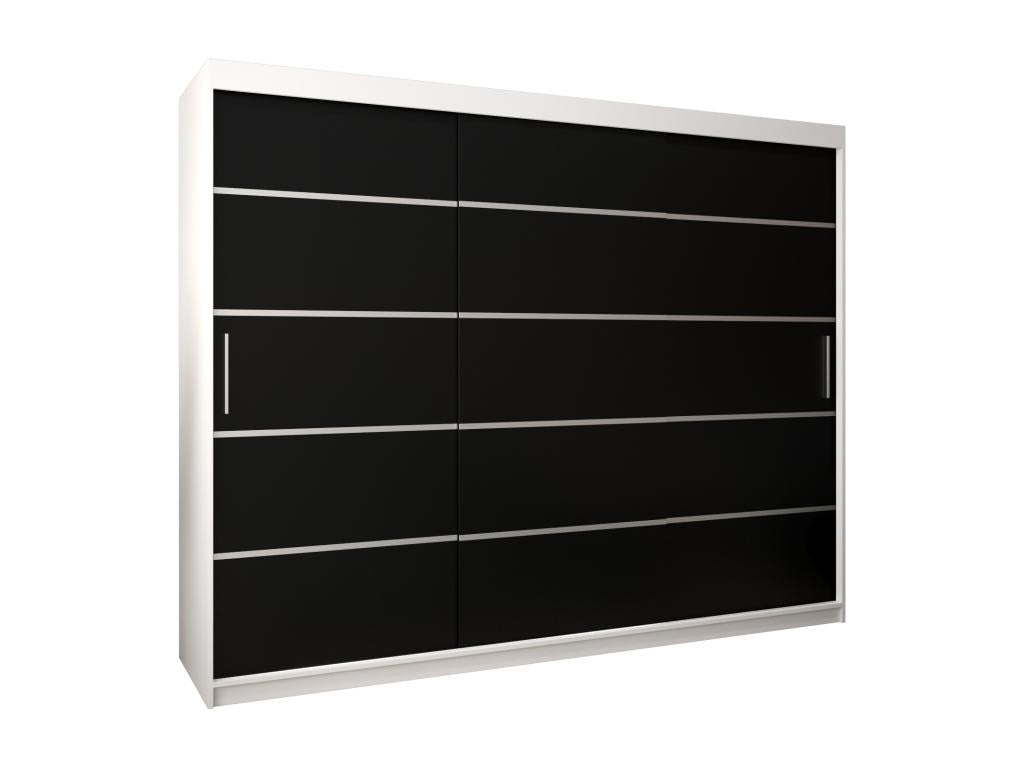 Meublita 1 Sliding Door Wardrobe 200/250/62 3 Doors White/Black