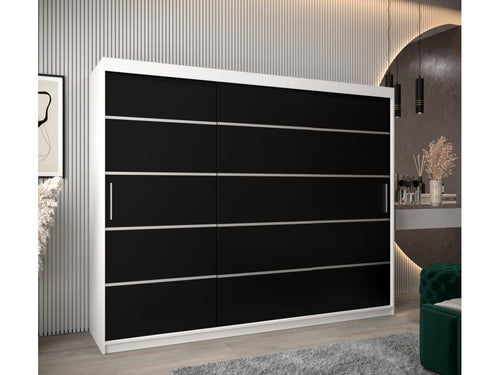 Meublita 1 Sliding Door Wardrobe 200/250/62 3 Doors White/Black