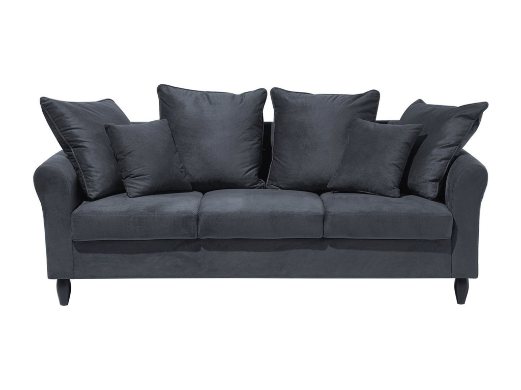 Meublita 3-seater sofa in dark grey velvet