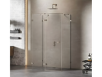 Left-hand pivoting shower enclosure 110x90 cm, Meublita GUNMETAL BRUSHED brushed stainless steel color, front access