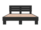 Black bed frame 120x190 engineered wood and metal