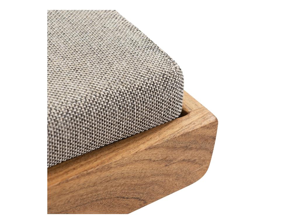 Entryway bench in wood and grey fabric with drawer - Meublita