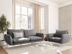 Meublita - Meublita 2-seater sofa in light grey velvet - 160x92x95cm