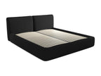 Chenille fabric storage bed 180x200 - black - Meublita