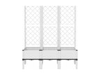 Planter with white trellis 120x40x142 cm PP