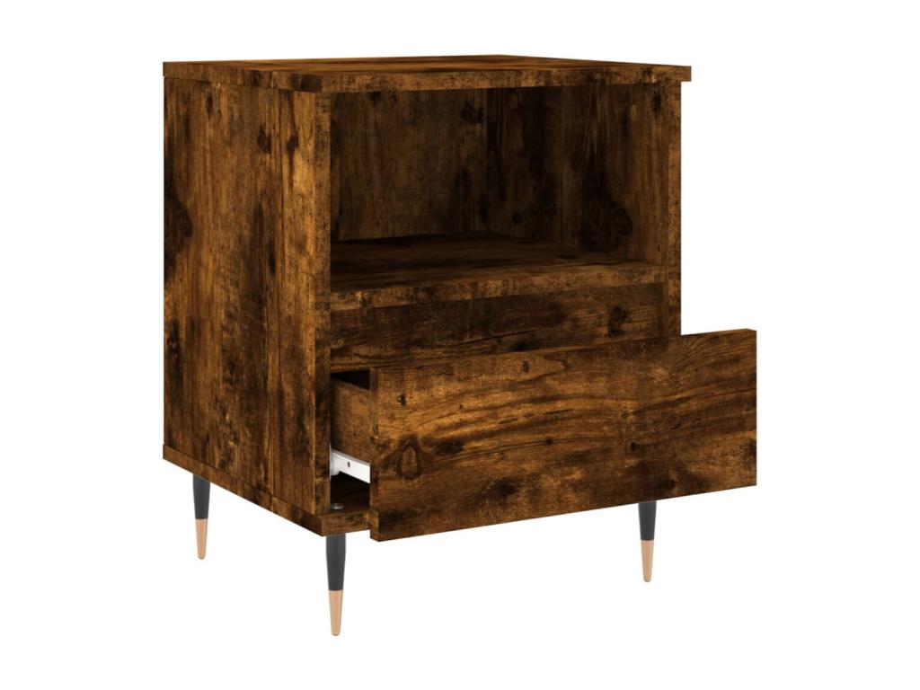 Smoked oak bedside table 40x35x50 engineered wood