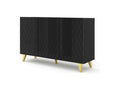 Meublita wooden sideboard with gold legs - Black - W 145 cm