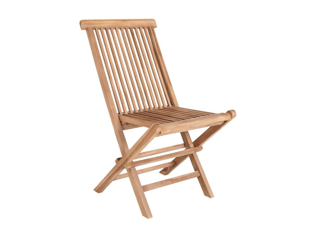 Meublita - Set of 4 Garden Chairs in Natural Solid Teak