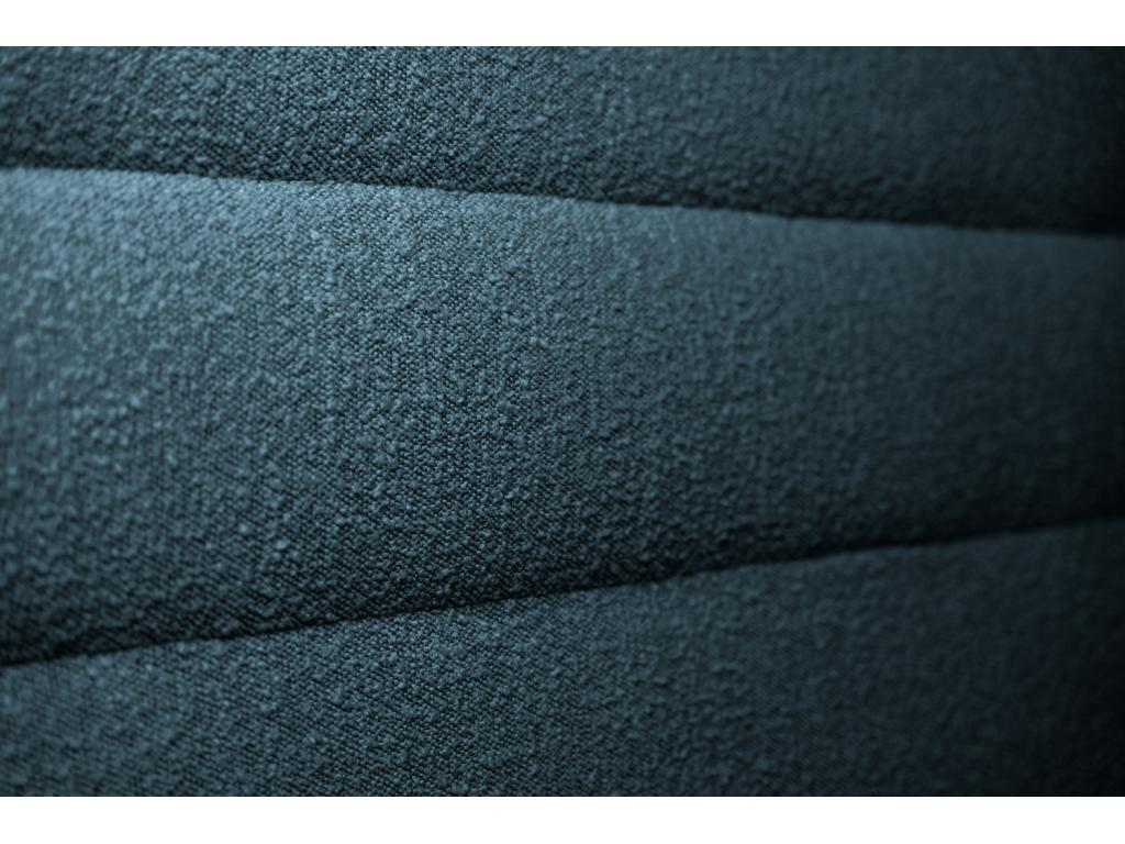 Blue Bouclette Lines Headboard, 140 cm wide - 10 cm thick, padded