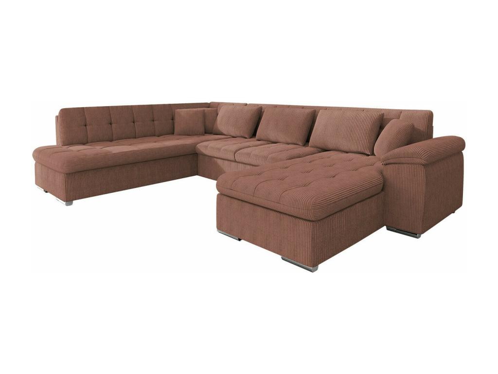 Meublita 114 Pink Corner Sofa with Sleeping Function and Bedding Box, 348x205x76cm