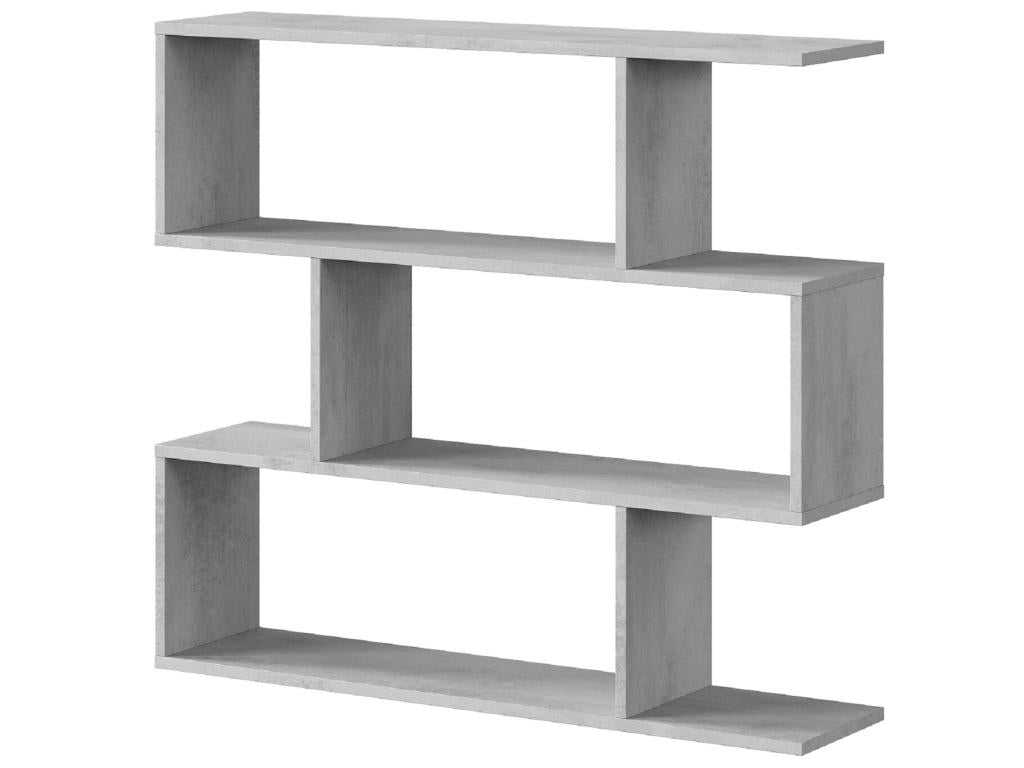 Low 3-tier bookcase in melamine-coated wood - Length 110 x Depth 24 x Height 97 cm