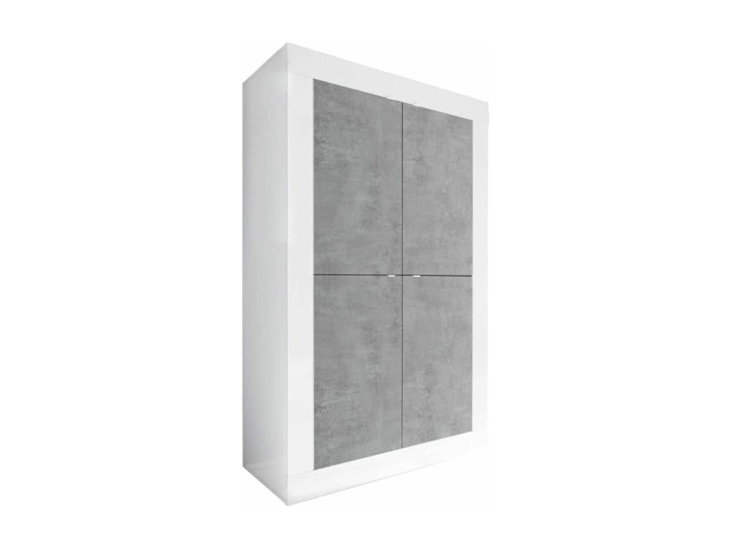 Meublita - 4-Door Storage Unit, White Lacquered Finish and Concrete Look