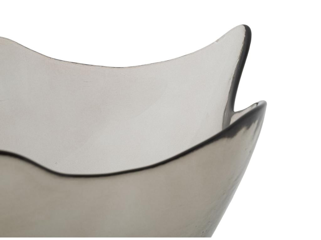 Grey glass bowl 30x18 cm