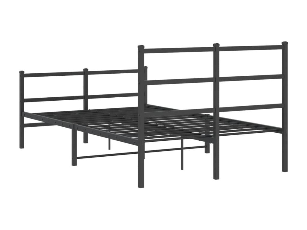 Metal bed frame without mattress, with black bed legs, 120x190cm