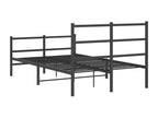 Metal bed frame without mattress, with black bed legs, 120x190cm