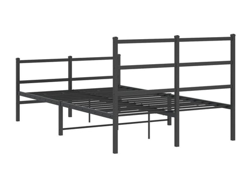 Metal bed frame without mattress, with black bed legs, 120x190cm