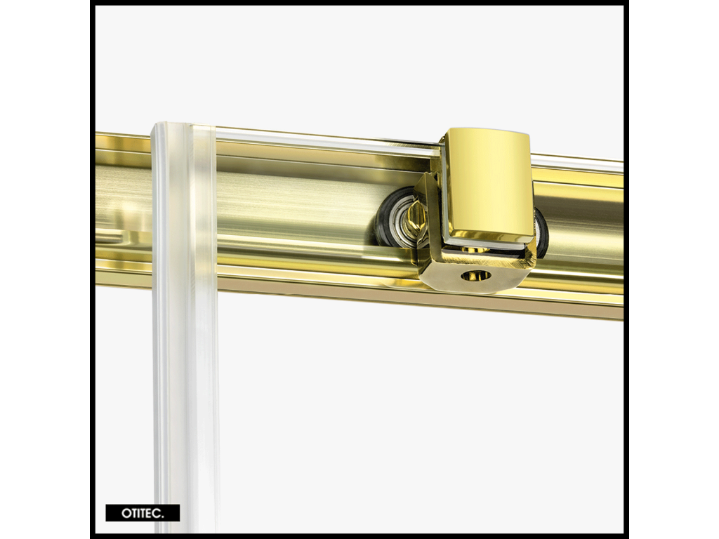 Shower Door with Side Panel - 120x90x200 - LIGHT GOLD - PREMIUM - LEFT