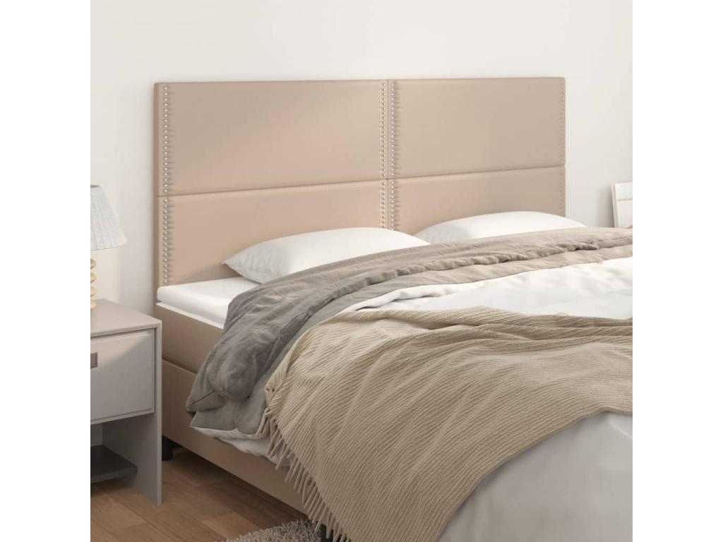4-piece Cappuccino headboard set, 90x5x78/88 cm, faux leather