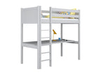 Wooden loft bed - with desk N06 Grey 120x190
