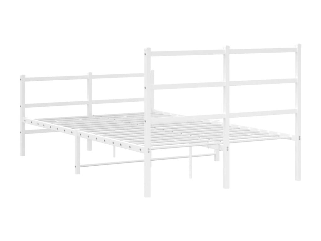 Metal bed frame without mattress and white bed legs, 120x190 cm