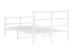 Metal bed frame without mattress and white bed legs, 120x190 cm