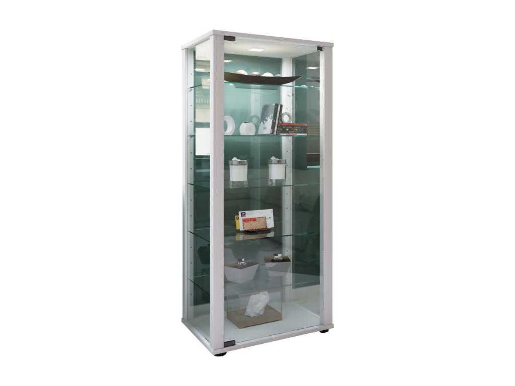 Vertchez wood glass display case for collections glass display case for stands Kavisa L White display case