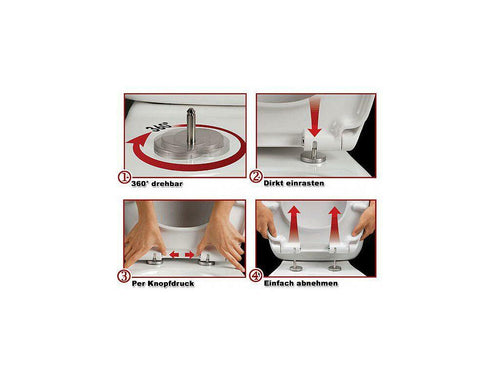 Toilet seat, white, 45.7x37.6x5 cm, 19 0000677