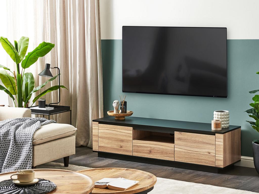 Meublita TV stand, brown/black