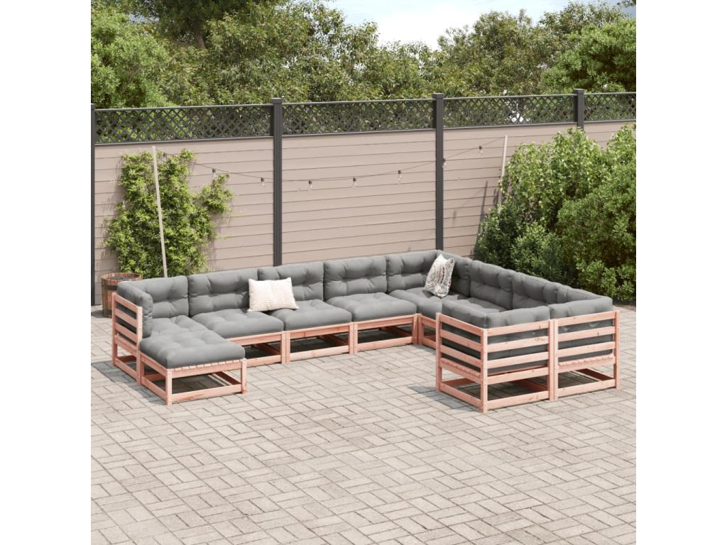 10-piece solid fir wood garden furniture set from Vertchez