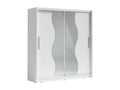 205cm Sliding Door Wardrobe with Mirror - White - Meublita Collection