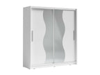 205cm Sliding Door Wardrobe with Mirror - White - Meublita Collection